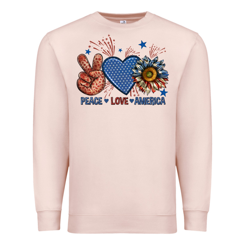Peace Love America Billie Wilder Premium Sweatshirt by texasbilliewilder | Teevron