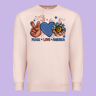 Premium Sweatshirt peace love america billie wilder