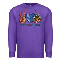 Purple peace love america billie wilder Premium Sweatshirt - texasbilliewilder