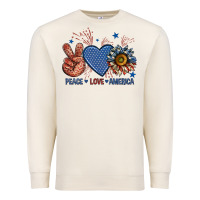 Sandshell peace love america billie wilder Premium Sweatshirt - texasbilliewilder