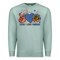Seafoam peace love america billie wilder Premium Sweatshirt - texasbilliewilder