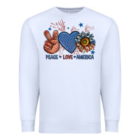 White peace love america billie wilder Premium Sweatshirt - texasbilliewilder