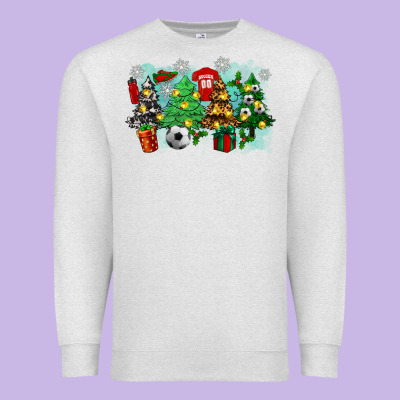 Premium Sweatshirt christmas trees with soccer