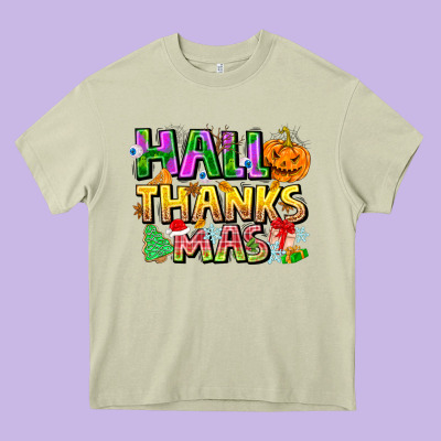 Holiday Fusion Art Heavy Core Tee Designed By Cowhidedigitalart