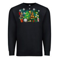 Black christmas trees with volleyball Premium Sweatshirt - Zillion Design Studio