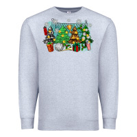 Heather Grey christmas trees with volleyball Premium Sweatshirt - Zillion Design Studio