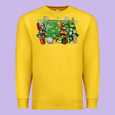 Premium Sweatshirt christmas trees with volleyball