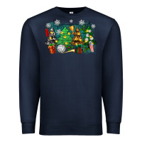 Navy christmas trees with volleyball Premium Sweatshirt - Zillion Design Studio