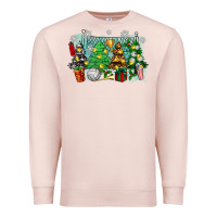 Pale Pink christmas trees with volleyball Premium Sweatshirt - Zillion Design Studio