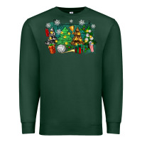 Sports Green christmas trees with volleyball Premium Sweatshirt - Zillion Design Studio