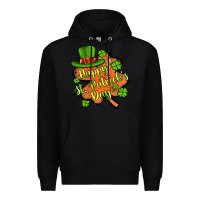 Black happy st patrick s day shamrock Premium Hoodie - Artiststas