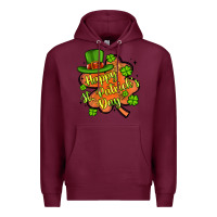 Burgundy happy st patrick s day shamrock Premium Hoodie - Artiststas