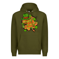 Army Green happy st patrick s day shamrock Premium Hoodie - Artiststas