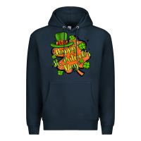 Navy happy st patrick s day shamrock Premium Hoodie - Artiststas