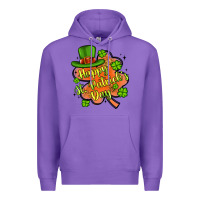 Purple happy st patrick s day shamrock Premium Hoodie - Artiststas