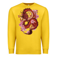 Lemon red dragon and sakura cherry blossoms Premium Sweatshirt - RanaPortraitStore