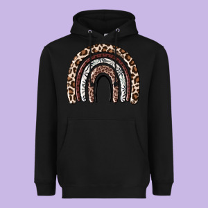 Cheetah Rainbow Heavyweight Hoodie Designed By Maliassmallbusiness