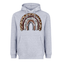 Heather Grey Cheetah rainbow Heavyweight Hoodie - MaliasSmallBusiness