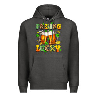 Charcoal Heather feeling lucky Premium Hoodie - Artiststas