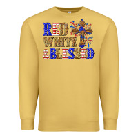Antique Gold red white and blessed Premium Sweatshirt - texasbilliewilder