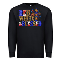 Black red white and blessed Premium Sweatshirt - texasbilliewilder