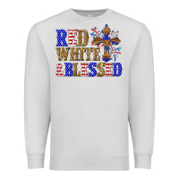 Dove Grey red white and blessed Premium Sweatshirt - texasbilliewilder