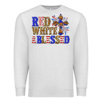 Oatmeal Heather red white and blessed Premium Sweatshirt - texasbilliewilder