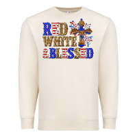 Sandshell red white and blessed Premium Sweatshirt - texasbilliewilder