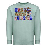 Seafoam red white and blessed Premium Sweatshirt - texasbilliewilder