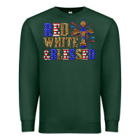 Sports Green red white and blessed Premium Sweatshirt - texasbilliewilder