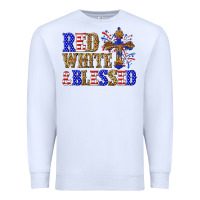 White red white and blessed Premium Sweatshirt - texasbilliewilder