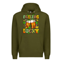 Army Green feeling lucky Premium Hoodie - Artiststas