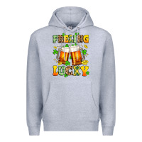 Heather Grey feeling lucky Premium Hoodie - Artiststas