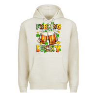Oatmeal Heather feeling lucky Premium Hoodie - Artiststas