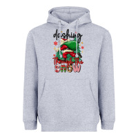 Heather Grey dashing through the snow Heavyweight Hoodie - MaliasSmallBusiness