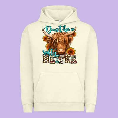 Don't Be A Salty Heifer Long Haired Cow Urban Hoodie Designed By Jasminsmagicworld