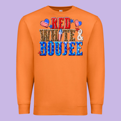 Premium Sweatshirt red white and boujee billie wilder