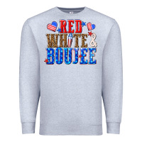 Heather Grey red white and boujee billie wilder Premium Sweatshirt - texasbilliewilder