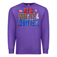 Purple red white and boujee billie wilder Premium Sweatshirt - texasbilliewilder