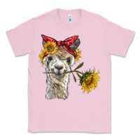 Bubblegum Pink alpaca with sunflowers and bandana Classic Tee - BarkalooDesign