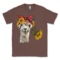 Chestnut alpaca with sunflowers and bandana Classic Tee - BarkalooDesign