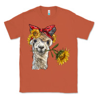 Copper alpaca with sunflowers and bandana Classic Tee - BarkalooDesign