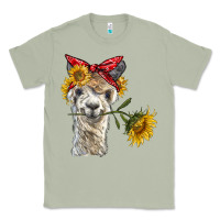 Matcha alpaca with sunflowers and bandana Classic Tee - BarkalooDesign