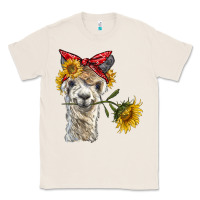 Natural alpaca with sunflowers and bandana Classic Tee - BarkalooDesign