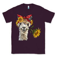 Plum alpaca with sunflowers and bandana Classic Tee - BarkalooDesign