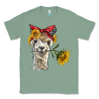 Sage alpaca with sunflowers and bandana Classic Tee - BarkalooDesign