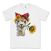 White alpaca with sunflowers and bandana Classic Tee - BarkalooDesign