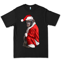 Black Chimpanzee With Santa Clothes Premium Tee - LillyAllenDesigns