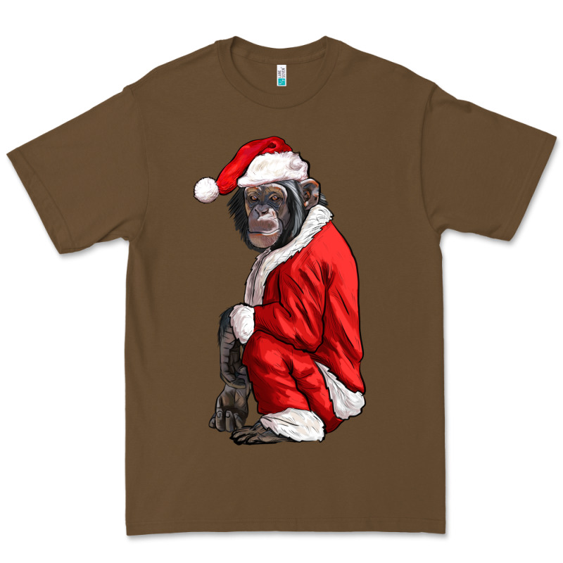 Chimpanzee With Santa Clothes Premium Tee by LillyAllenDesigns | Teevron