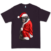 Plum Chimpanzee With Santa Clothes Premium Tee - LillyAllenDesigns